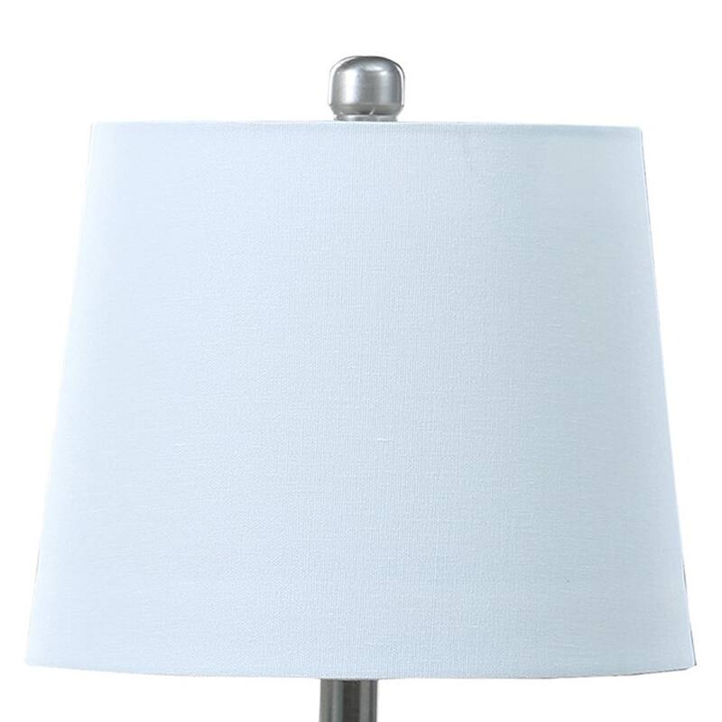 22 Inch Accent Table Lamp, Cactus Designed Body, Metal Base, Blue, White
