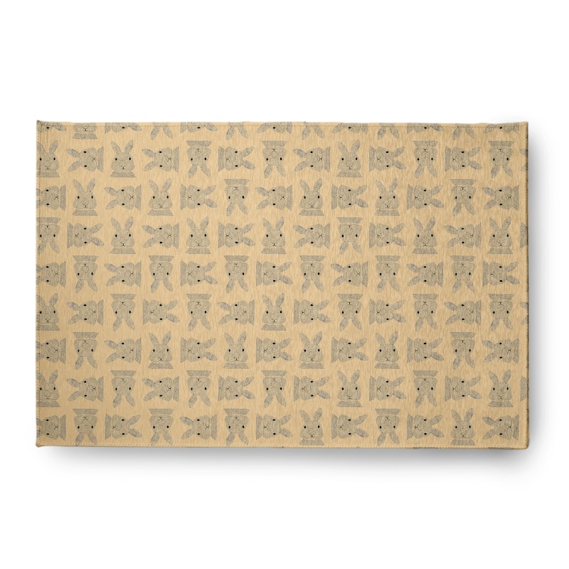 Criss Cross Bunnies Easter Chenille Rug