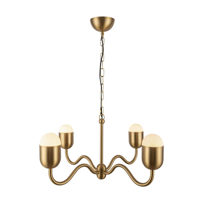 Alora Lighting CH558427 Effie 4 Light 27" Wide Chandelier with Frosted - Brushed Gold / Opal Glass