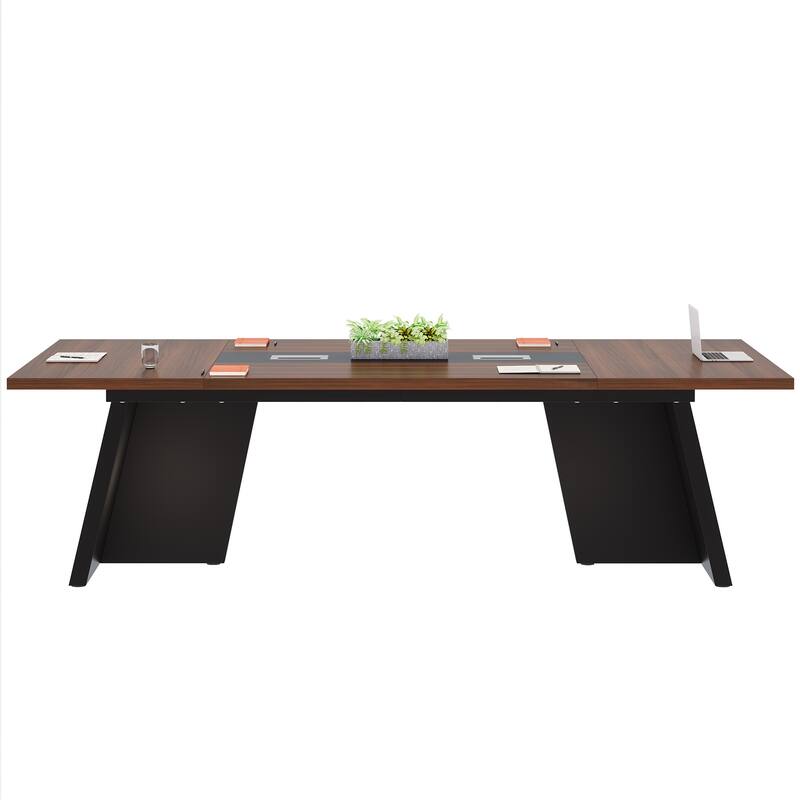 8FT Industrial Farmhouse Conference Table with Cable Management