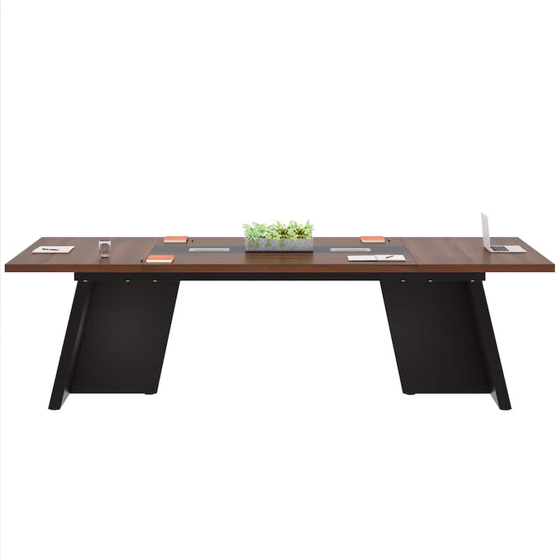 8FT Large Farmhouse Conference Table with Cable Management