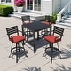 preview thumbnail 35 of 37, 3/5-Piece Outdoor Bar Stool Set Aluminum Swivel Bar Stools with Sunbrella Cushion Red - Set of  5