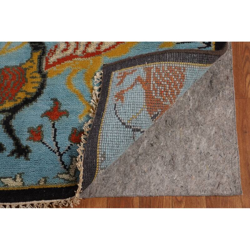 Animals Design Blue Ziegler Oriental Area Rug Hand-Knotted Wool Carpet - 7'10" X 10'0"