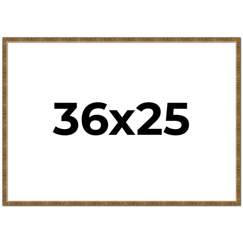 36x25 Frame Black Real Wood Picture Frame Kingsley Gold Distressed Photo Frame with UV Acrylic Foam Board Backing &