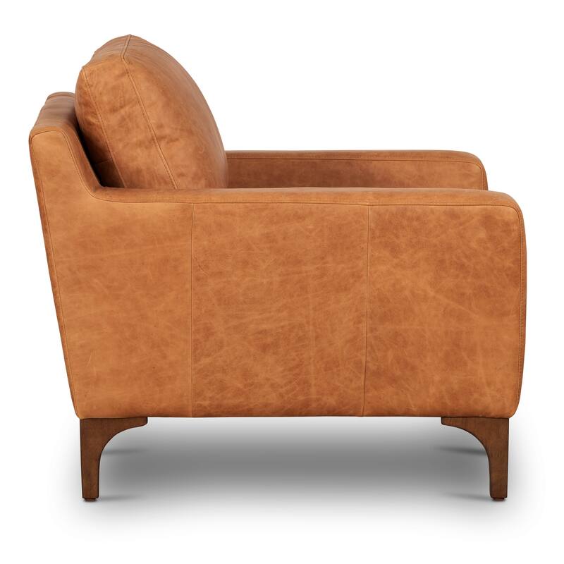 Poly & Bark Sorrento 35" Lounge Chair - Full Grain Genuine Italian Leather