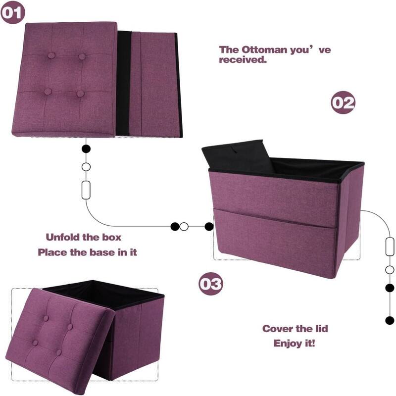 Storage Ottoman Folding 17x13x13