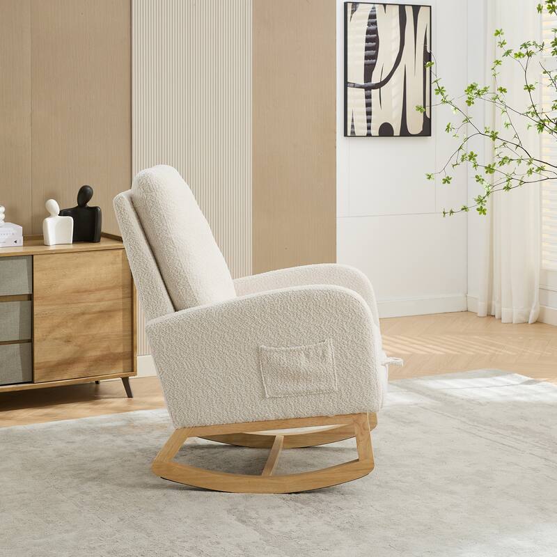 25.4"W Rocking Chair for Nursery High Back Glider Chair with Footrest