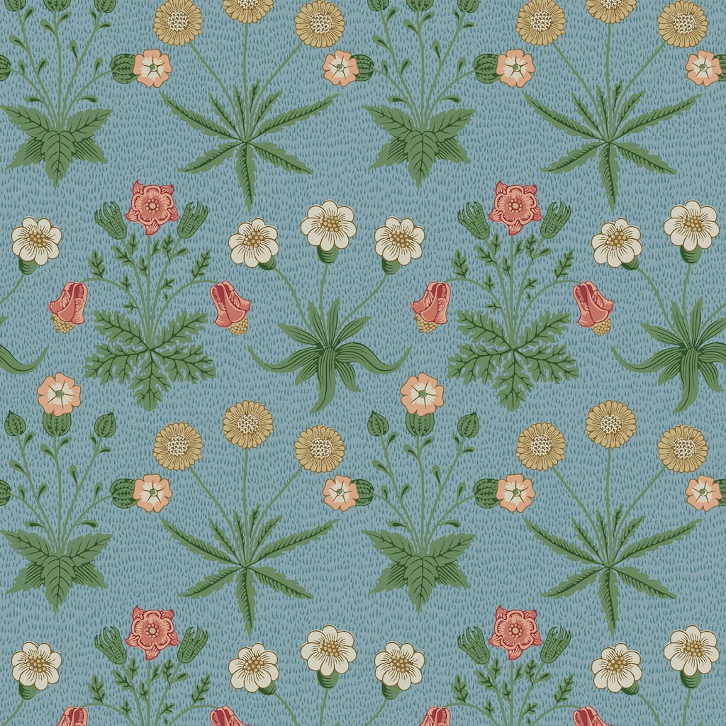 Daisy Wedgwood and Coral Peel and Stick Wallpaper