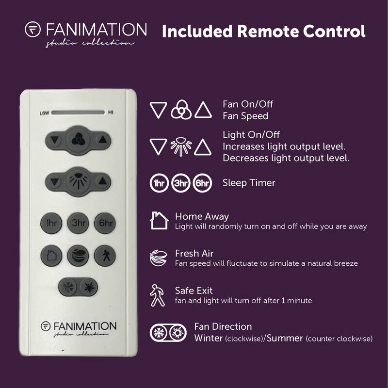 Fanimation GlideAire 52 inch Indoor/Outdoor Smart Ceiling Fan with Remote - Brushed Nickel