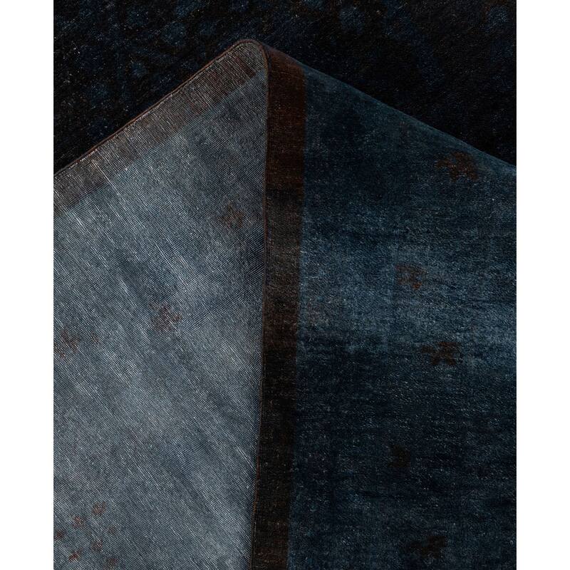Overdyed One-of-a-Kind Hand-Knotted Area Rug - Black - 12' 6" x 16' 0"