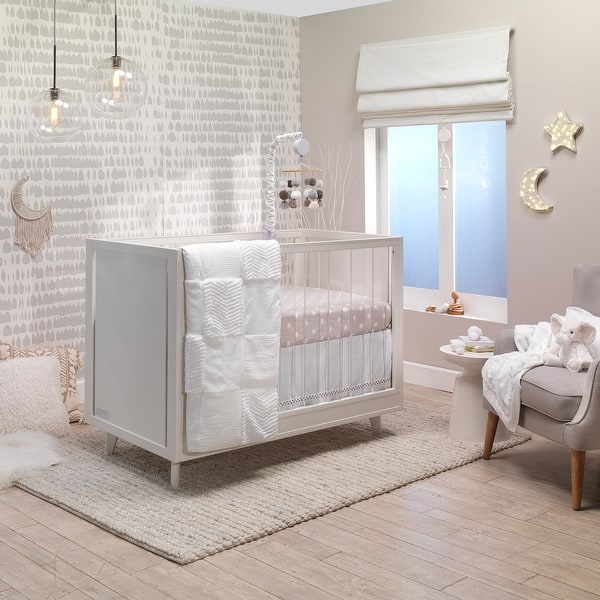 slide 2 of 8, Lambs & Ivy Signature Patchwork Marble/Starburst 4-Piece Crib Bedding Set