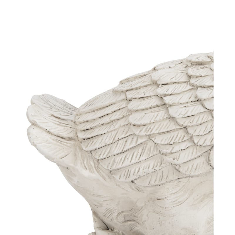 Glitzhome 20"H MGO Faux Bronze / White Goose Garden Statue