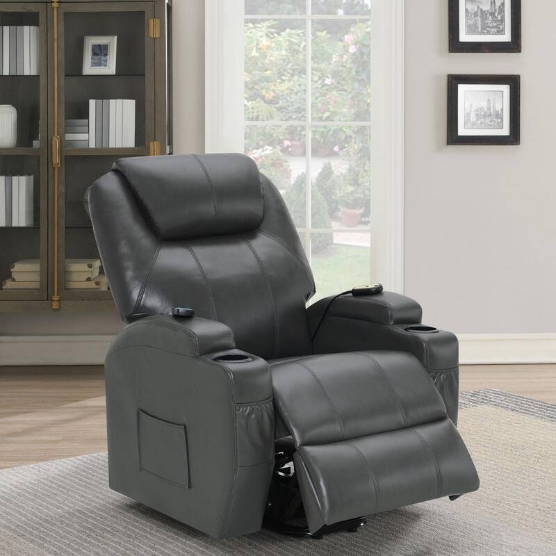 Rexford Power Lift Recliner Chair with Massage Champagne