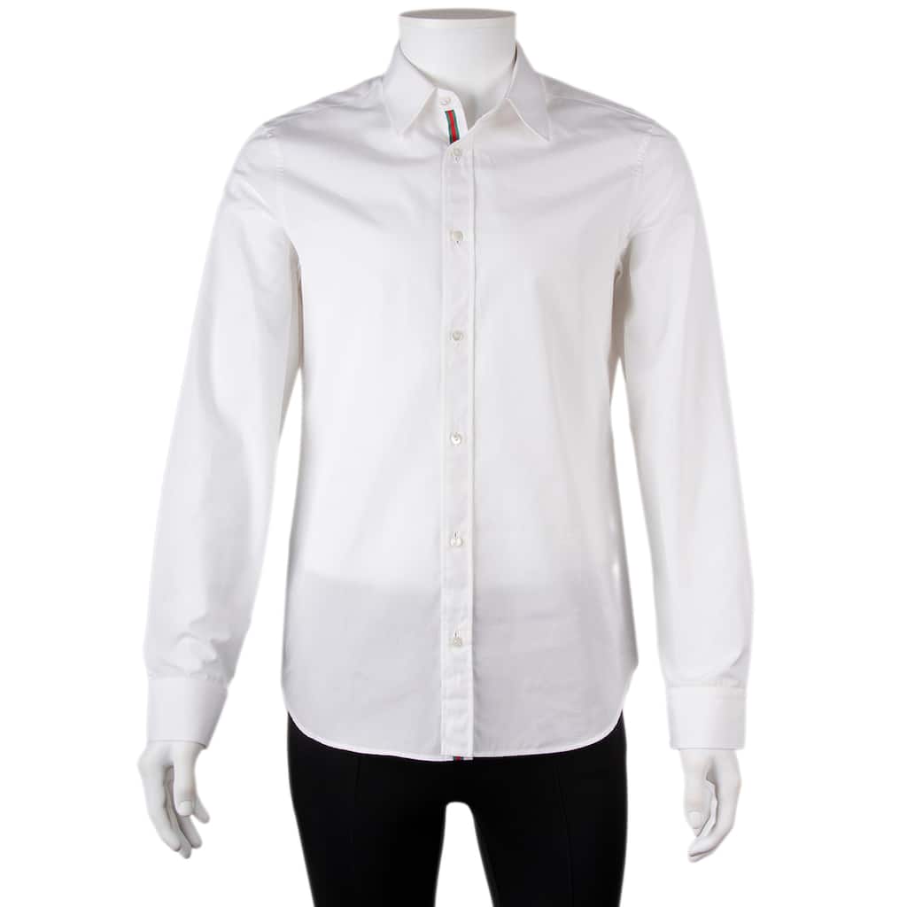 Gucci Men's Cotton Poplin Shirt with Web