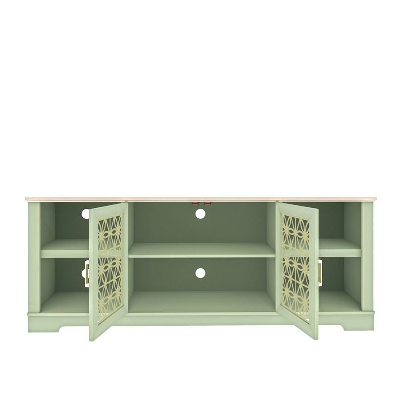70 in. Rustic Decorative Floral Door TV Stand for up to 80" TVs