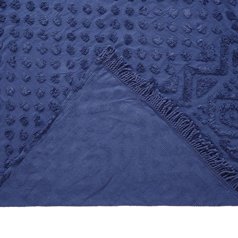 Better Trends Heirloom Collection 100% Cotton Tufted lightweight Medallion Design Machine Washable Bedspread Set