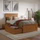 preview thumbnail 95 of 131, AFI Nantucket Platform Bed with Matching Footboard & Storage Drawers Light Toffee - Twin XL