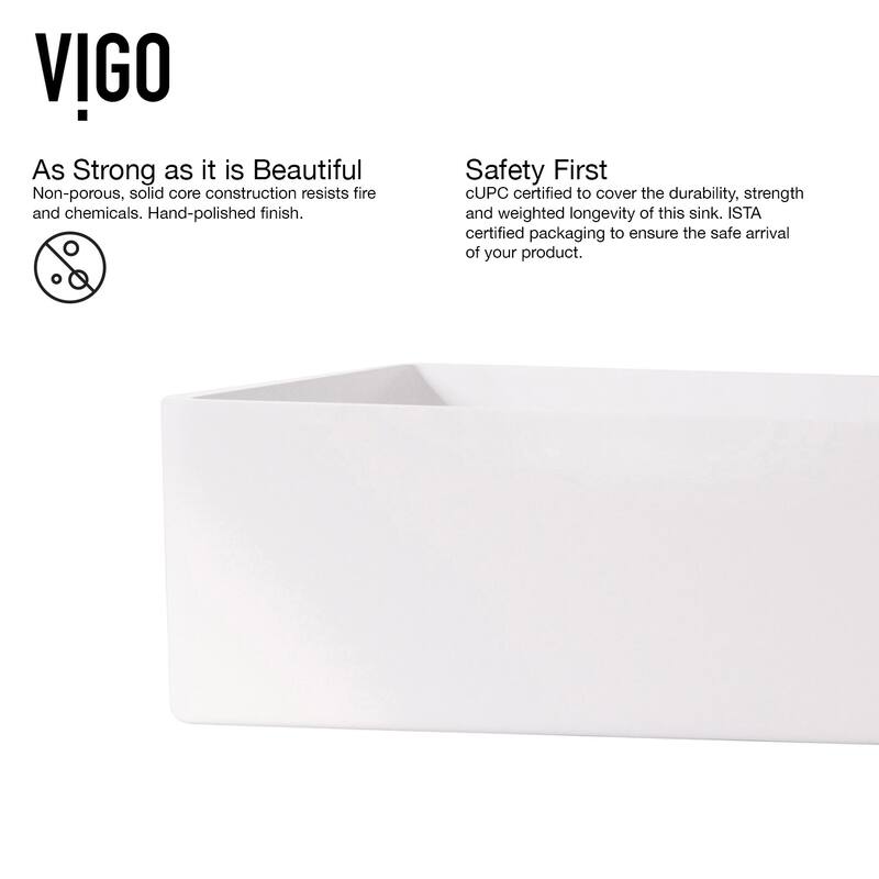 Vigo VGT2049 Magnolia 21" Rectangular Stone Composite Vessel Bathroom