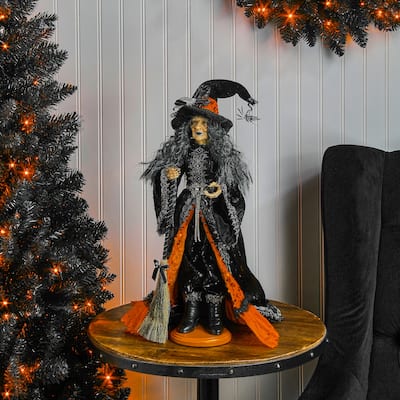 22" Spooky Halloween Witch On Base