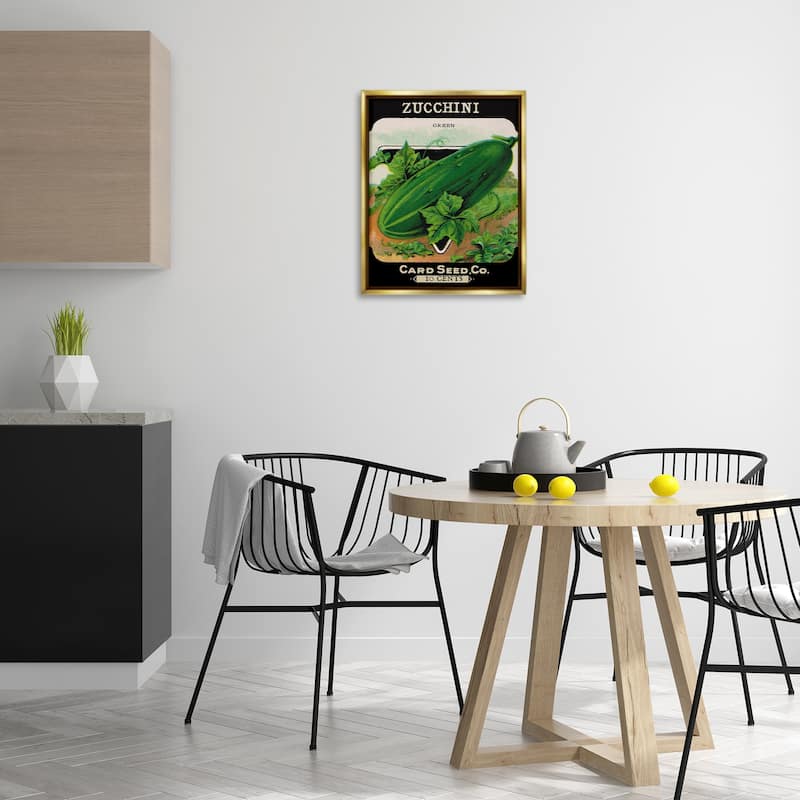 Stupell Vintage Garden Zucchini Framed Floater Canvas Wall Art Design By Lil' Rue