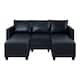 Option Sofa with Double Ottoman,Black