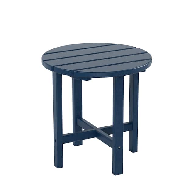Laguna 18-inch Poly Eco-Friendly All Weather Round Side Table - Navy Blue