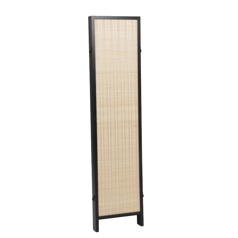 Roundhill Furniture Inkwell 4-Panel Bamboo Room Divider, Folding Portable Partition Screen