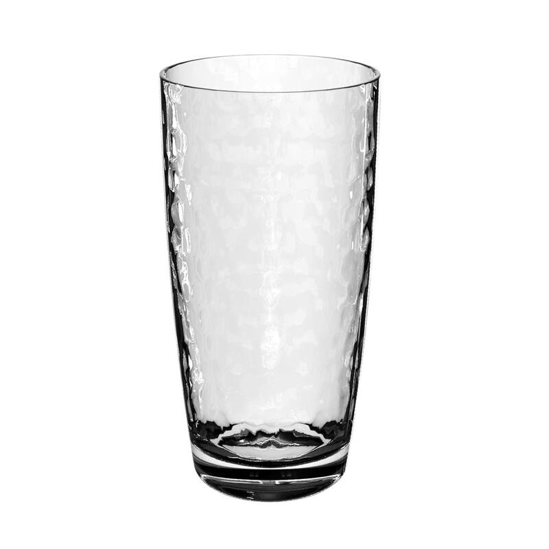 Abode Homewares Hammered Jumbo, Clear, 23.8 oz. Set of 6