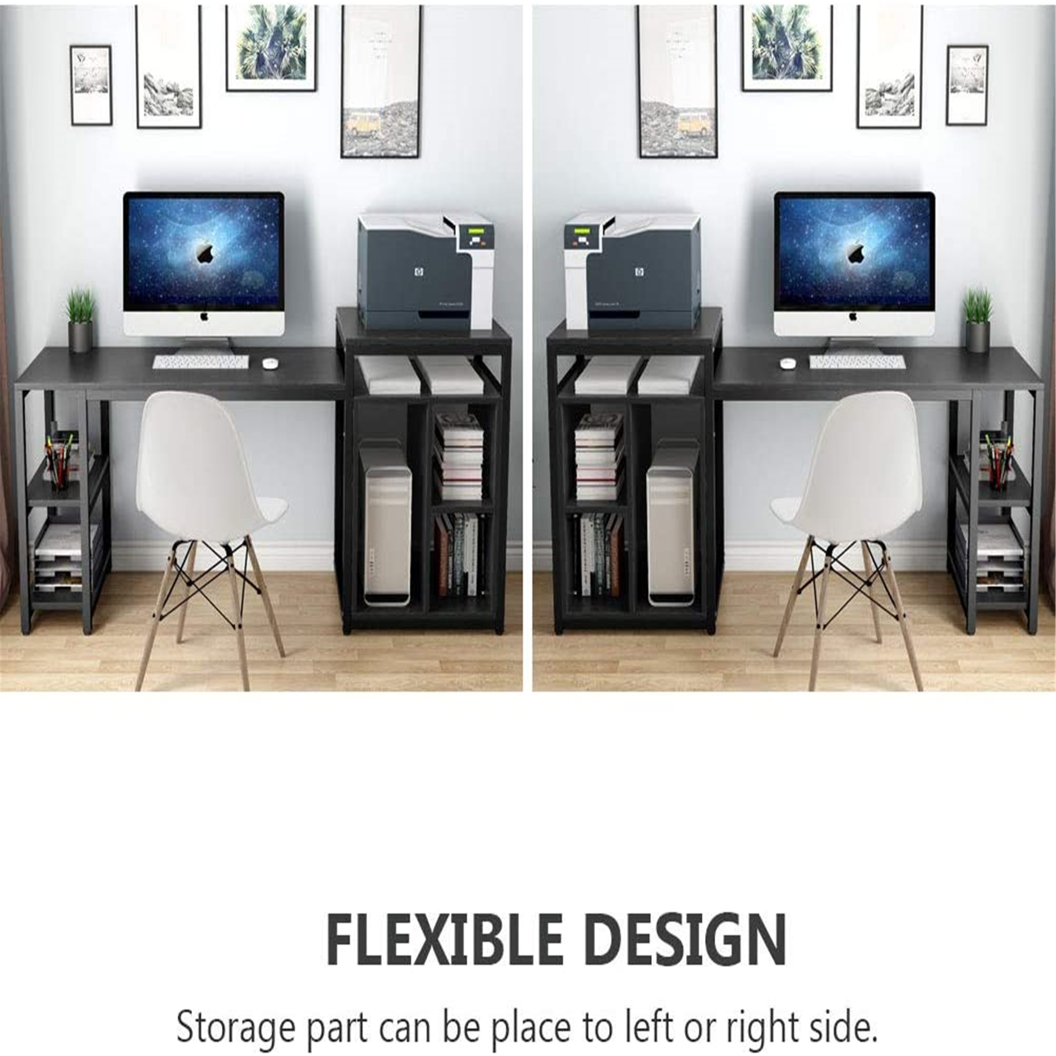 70.86 Computer Desk with Storage Shelf and Printer Stand - On Sale - Bed  Bath & Beyond - 31307321