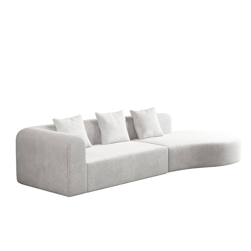 123*37 inch extra large deep modular sofa, cloud sofa 4-person sofa, can sit or lie down, living room corduroy modular s