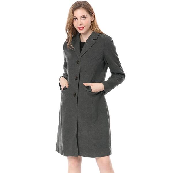Shop Women S Notched Lapel Single Breasted Outwear Winter Coat