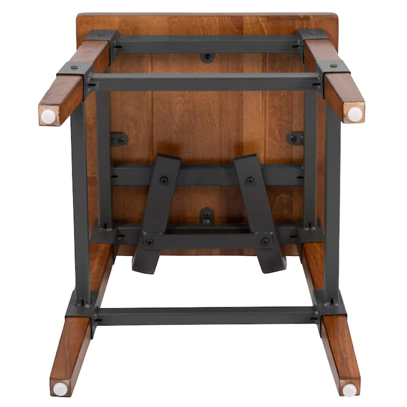 2 Pack Commercial Grade Rustic Antique Industrial Style Wood Dining Chair