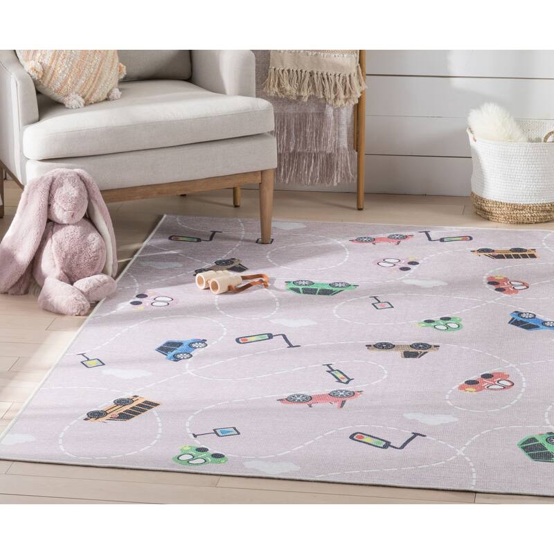 Well Woven Kids Rugs Traffic Modern Machine Washable Area Rug