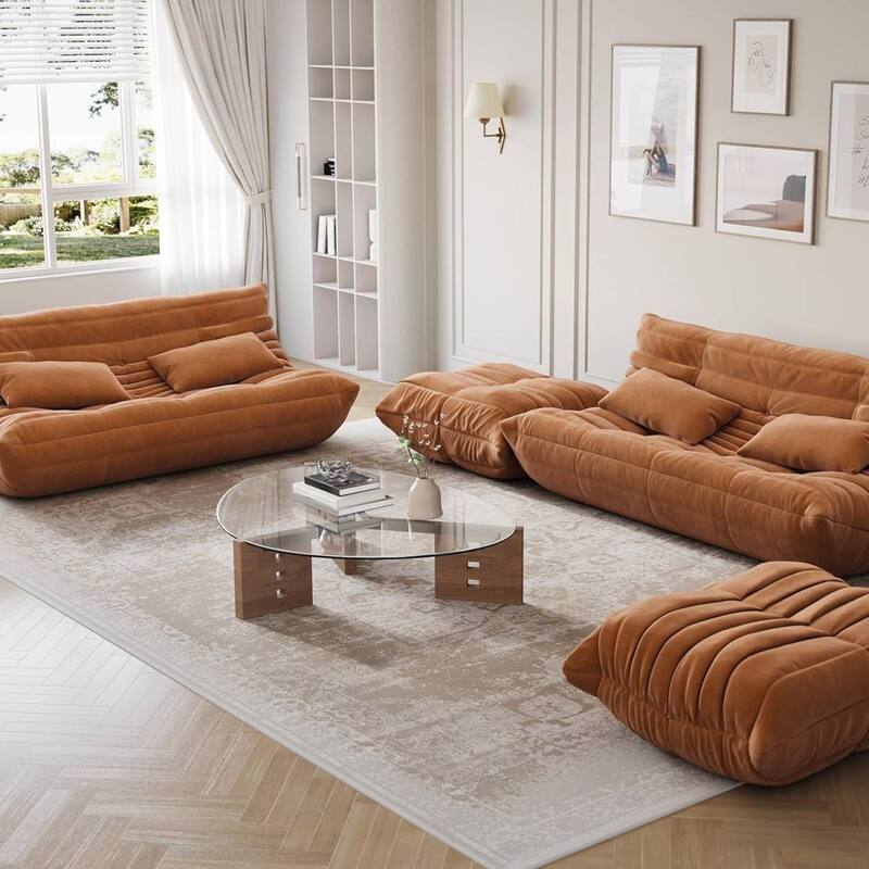 Floor Bean Bag Chair, Loveseat Teddy Sofa for Living Room Bedroom Office