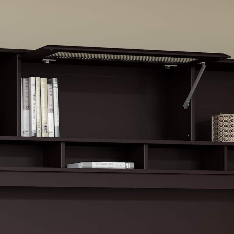 Bush Furniture Cabot Hutch for 72W Computer Desk in Espresso Oak