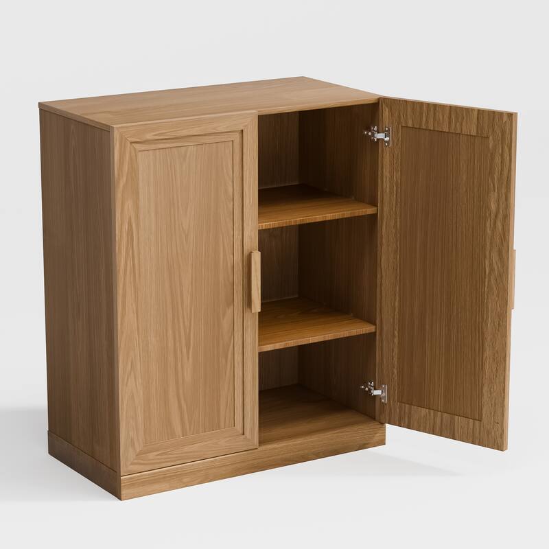 Wooden Accent Cabinet Storage Modern Sideboard Buffet Cabinet with Adjustable Shelf for Living Room Dining Room Entryway