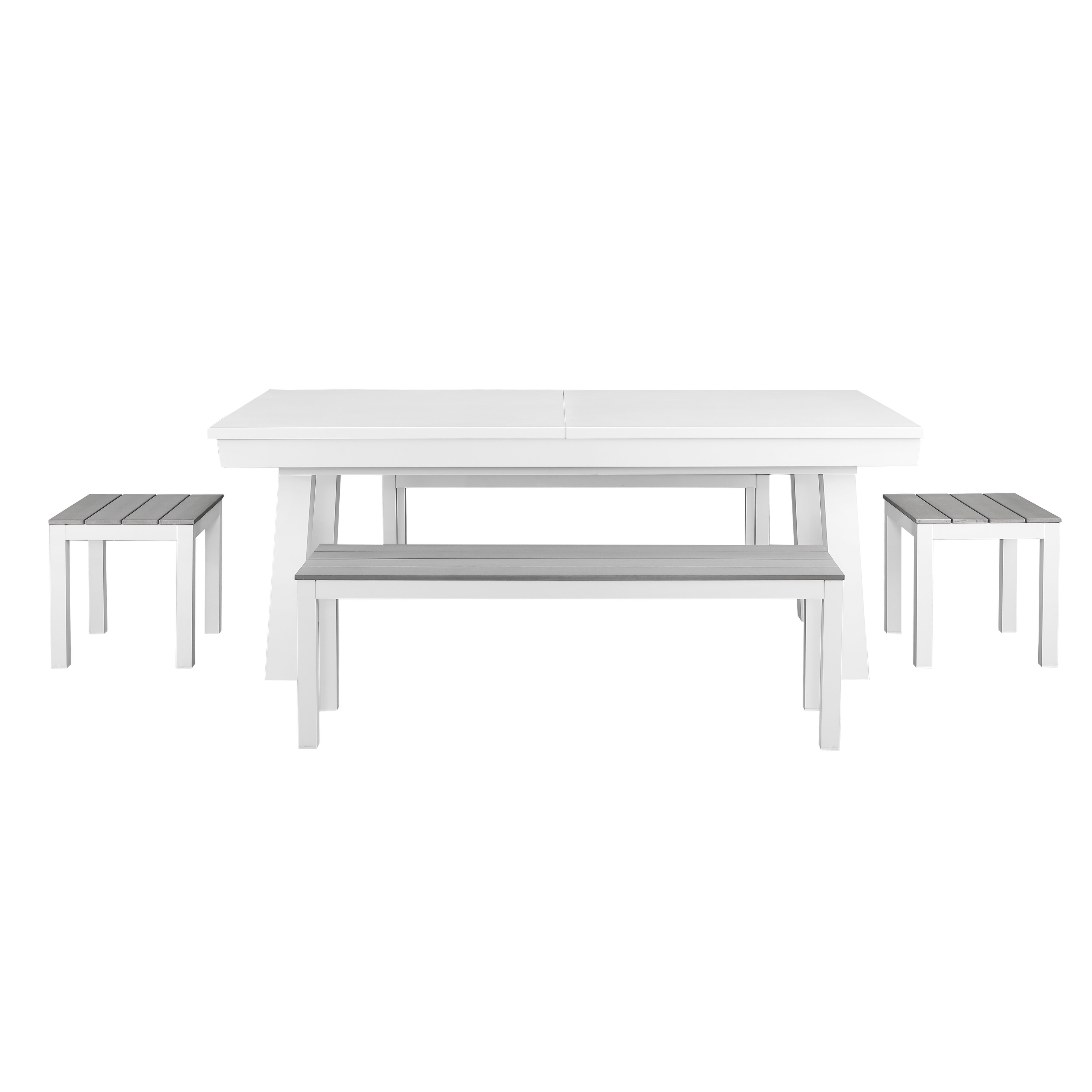 Newport 7ft Outdoor Slate Pool Table Dining Set, White