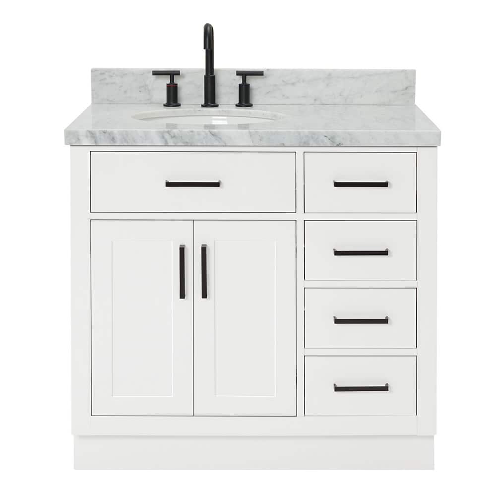 Ariel T037SLCWOVO Hepburn 37" Free Standing Single Basin Vanity Set