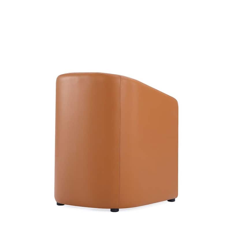 Manhattan Comfort Anna Modern Round Faux Leather Dining Armchair
