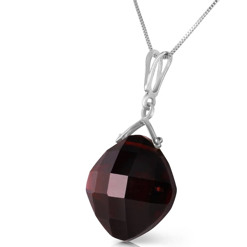 8.75 Carat 14K Solid Gold Fall Into Place Garnet Gemstone Necklace