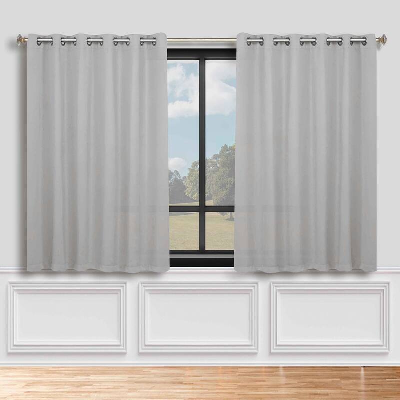 Superior Solid Machine Washable Room Darkening Grommet Blackout Curtains, Set of 2