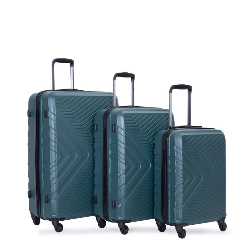 High Quality 3 Piece Hard-Shell Luggage Sets, ABS Lightweight Suitcase with Telescoping Handles and Spinner Wheels & TSA Lock