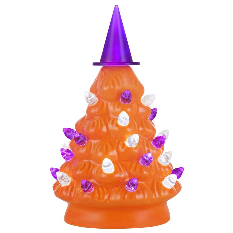 Mr. Halloween Set of 2 Mini Halloween Trees - Orange