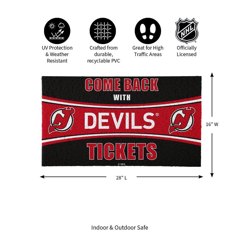 Minnesota Wild 28 in. x 16 in. PVC "Come Back With Tickets" Trapper Door Mat