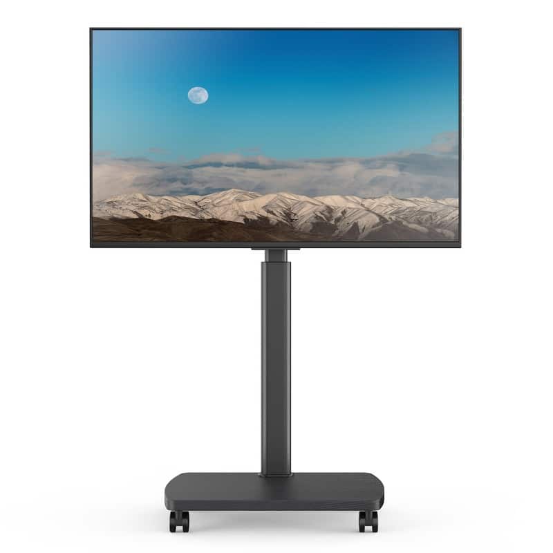 AOKCOS Modern Rolling TV Stand with Wheels for 32 to 65 inch TVs - Black