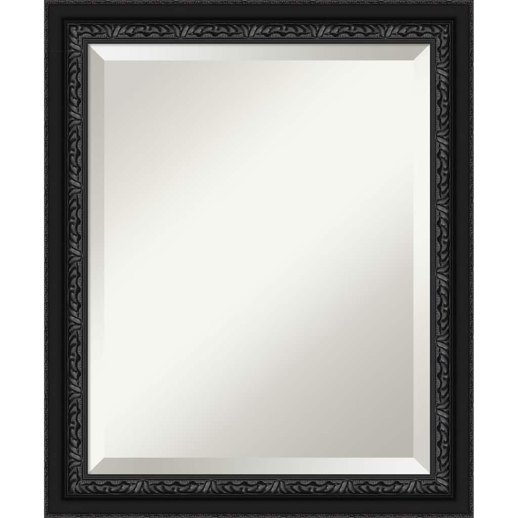 Downton Black Beveled Wood Framed Bathroom Vanity Wall Mirror - Downton Black