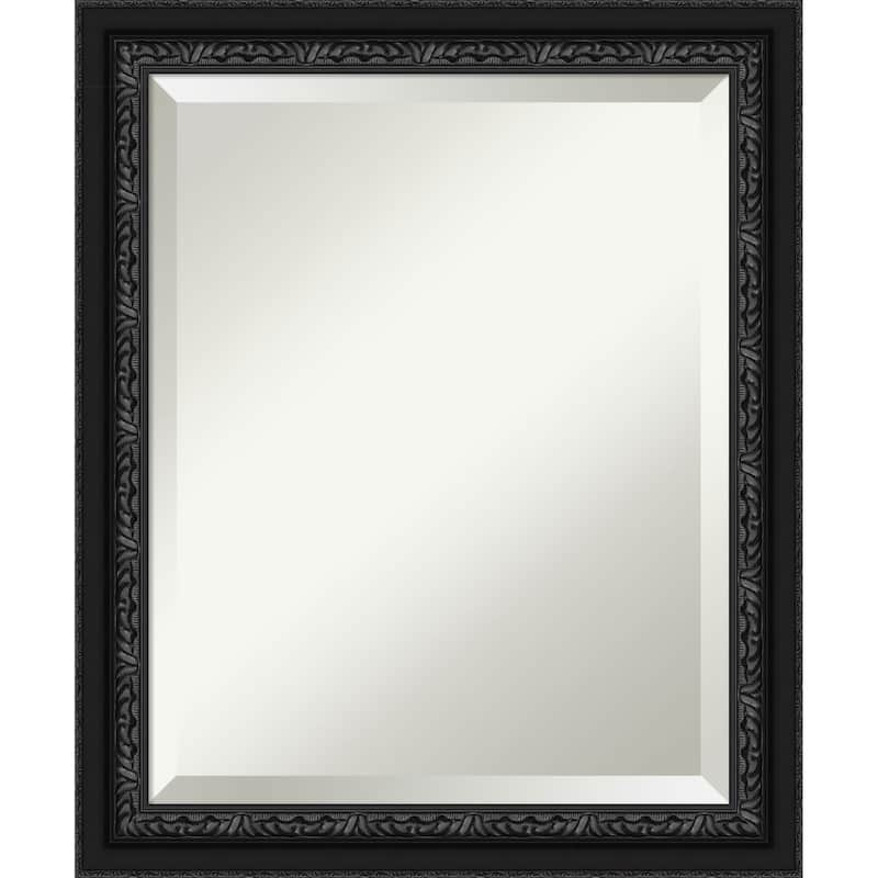 Downton Black Beveled Wood Framed Wall Mirror - Downton Black