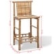preview thumbnail 4 of 8, vidaXL Bamboo Bar Stools with Backs Set of 2, Brown - 20.9" x 17.7" x 40.2"