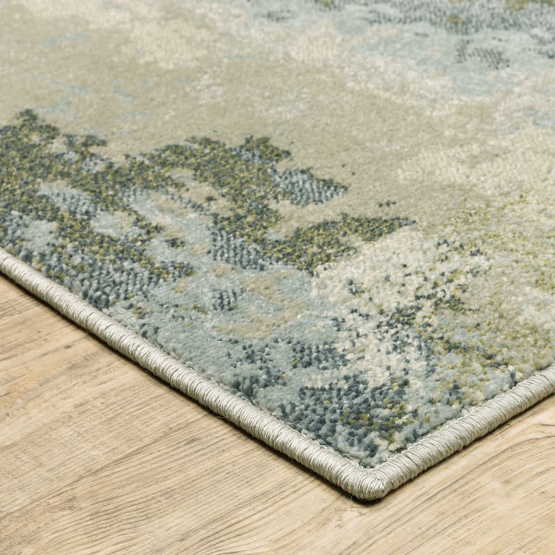 Vista Home Bryson Contemporary Abstract Blue/ Green Area Rug.