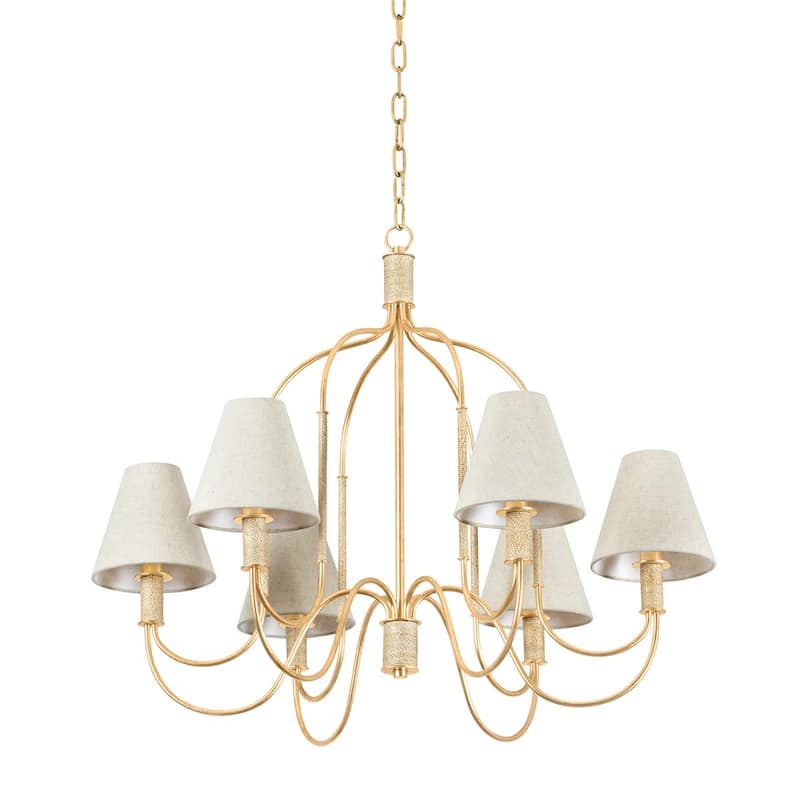 Hudson Valley Lighting 5732 Warrensburg 6 Light 33" Wide Chandelier - Vintage Gold Leaf